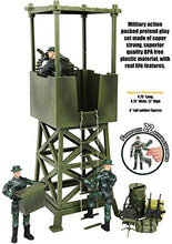 Load image into Gallery viewer, Click N&#39; Play Military Lookout Watch Tower 16 Piece Play Set with Accessories. , Green
