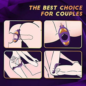Vibrating Cock Ring with Rabbit Design, Rechargeable Penis Ring Vibrator with 9 Vibration Modes , TIVINO Silicone Male Sex Toy for Man and Couple Play