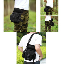 Load image into Gallery viewer, MAXTRA Military Tactical Drop Leg Bag Tool Fanny Thigh Pack Leg Rig Utility Pouch Paintball Airsoft Motorcycle Riding Thermite Versipack, Black
