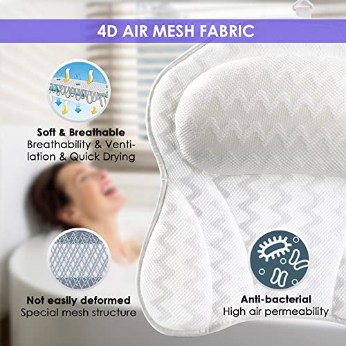 Load image into Gallery viewer, Besititli Bath Pillow Bathtub Pillow with 6 Suction Cups, 16.5x16 Inch, Ergonomic Bath Pillows for Tub Neck and Back Support, 4D Air Mesh Breathable Non-Slip Bath Accessories for Spa, Jacuzzi