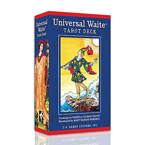 Universal Waite Tarot Deck with Transparent Case and English Instructions Book and EBook (Optional) Manual Booklet 78 Portable Tarot Cards Gift Box with Black Velvet Bag (S) (普及版韦特塔罗牌英文版+牌袋+桌布)