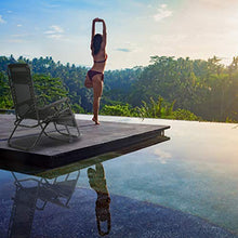 Load image into Gallery viewer, Zero Gravity Chairs Case of (2) Black Lounge Patio Chairs Outdoor Yard Beach with Cup Holders (Black)
