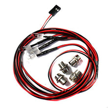 Load image into Gallery viewer, ShareGoo 4Leds LED Light Headlights Taillight Kit Accessories Compatible with Traxxas HSP Tamiya Redcat RC4WD Axial SCX10 RC Car Truck Tank Crawler(2 Red +2 White)

