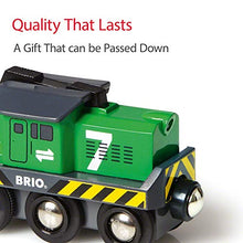 Load image into Gallery viewer, BRIO World 33214 - Freight Battery Engine - 1 Piece Wooden Toy Train Set for Kids Age 3 and Up
