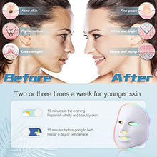 Load image into Gallery viewer, LED Light Therapy Mask - 7 Color LED Face Mask Light Therapy Facial Treatment - Blue &amp; Red Light Therapy Mask for Acne Fine Lines Wrinkles &amp; Rosacea
