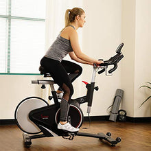 Load image into Gallery viewer, Sunny Health &amp; Fitness Magnetic Rear Belt Drive Indoor Cycling Bike with RPM Cadence Sensor - SF-B1709, Black
