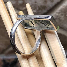 Load image into Gallery viewer, Natural Green Moss Agate 925 Solid Sterling Silver Ring Size 9
