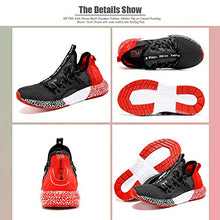 Load image into Gallery viewer, WETIKE Mesh Slip On Lightweight Athletic Shoes, Black Red Size 12.5 Little Kid
