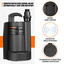 Load image into Gallery viewer, Sump Pump,1/3 HP 35.5 ft,2160GPH,ENGiNDOT Brushless Submersible Clean/Dirty, Capacitor,Automatical Resetting Thermal Protector,Capacitive Induction Mode,Corrosion Resistant,Home,Garden,Industrial
