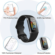 Load image into Gallery viewer, NANW 3-Pack Screen Protector Compatible with Fitbit Charge 5 (Not for Charge 4/3), TPU Rugged Bumper Case Cover All-Around Protective Plated Bumper Shell Accessories for Charge 5 Smartwatch
