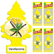 Load image into Gallery viewer, LITTLE TREES Car Air Freshener I Hanging Tree Provides Long Lasting Scent for Auto or Home I Vanillaroma, 6-Packs (4 Count)
