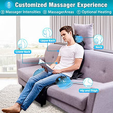 Load image into Gallery viewer, Sotion Back Massager with Air Compress &amp; Heat, Vibrating Massage Chair Pad for Home or Office Use ,Height Adjustable Massage Seat Helps Relieve Stress and Fatigue for Neck, Back, Waist and Hips
