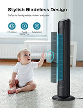 Load image into Gallery viewer, Tower Fan, Dreo 90° Oscillating Fans with Remote, Quiet Cooling,12 Modes, 12H Timer, Space-Saving, LED Display with Touch Control, 40” Portable Floor Bladeless Fan for Bedroom Living Rooms Office
