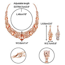 Load image into Gallery viewer, Crysdue Gorgeous Wedding Jewelry Set for Bridal Bridesmaid, Austrian Crystal Infinity Necklace Dangle Earrings for Wedding Party Prom
