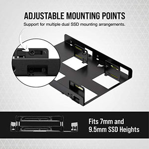 Corsair Dual SSD Mounting Bracket 3.5" CSSD-BRKT2, Black (packaging may vary)