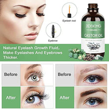 Load image into Gallery viewer, Organic Castor Oil, Castor Oil for Hair Growth Eyelashes Eyebrows, 100% Pure Cold Pressed Castor Oil for Eyelashes,Hair Growth,Beard,Body,Face, Skin Care,Healthy Nail,FREE Mascara Brush &amp; Tube (4oz)
