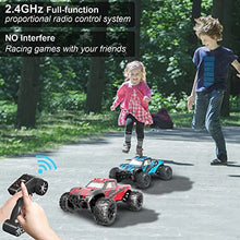 Load image into Gallery viewer, Upgraded Remote Control Car for Boys,GUOKAI 1:18 Scale Fast RC Cars All Terrain,High Speed 25MPH Rock Crawler RC Truck 4x4 Off Road Waterproof 2.4 GHz Control with Extra Shell and Battery 40+ min Run
