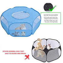 Load image into Gallery viewer, Small Animal Cage Playpen, Pet Playpen with Top Cover Anti Escape Foldable Breathable Transparent Yard Fence for Dog Cat Bunny Puppy Rabbits Guinea Pig Hamster Chinchillas (Blue)
