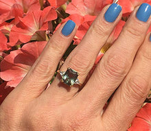 Load image into Gallery viewer, Green Tourmaline Ring - Statement Ring - Gold Ring - Engagement Ring - Rectangle Ring - Cocktail Ring - Gemstone Ring
