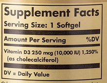 Load image into Gallery viewer, Solgar Vitamin D3 (Cholecalciferol) 250 MCG (10,000 IU), 120 Softgels - Helps Maintain Healthy Bones &amp; Teeth - Immune System Support - Non GMO, Gluten Free, Dairy Free - 120 Servings
