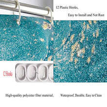 Load image into Gallery viewer, Batmerry Abstract Art Marble Agate Decorative Shower Curtain, Abstract Painting in Blue Green Design Cute Long Wide with Rust Proof Grommets for Bathroom Waterproof Washable
