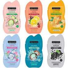 Load image into Gallery viewer, Freeman Facial Mask Variety Pack: Oil Absorbing and Anti Stress Clay, Detoxifying Charcoal Mud, Clearing Peel Off, Hydrating Gel Cream Beauty Face Masks, 0.15 Fl Oz (Pack of 6)
