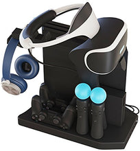 Load image into Gallery viewer, Skywin PSVR Charging Display Stand - Showcase, Cool, Charge, and Display your PS4 VR - Playstation 4 Vertical Stand, Fan, Controller Charger and Hub

