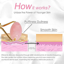 Load image into Gallery viewer, Rose Quartz Face Roller - Jade Roller Gua Sha Set Facial Massager Tools Skin Care Beauty Roller for Body,Face,Eye Puffiness Relief (Pink)
