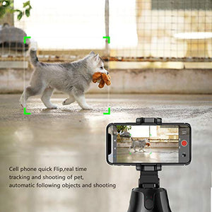 Selfie Stick,Prosvet 360° Rotation Auto Face&Object Tracking Live Broadcast Streaming Smart Shooting Camera Phone Mount,Cature 360°Camera Men Selfie Mount Auto Countdown for All Cellphone(Black)