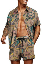 Load image into Gallery viewer, COOFANDY Men's Flower Shirt Hawaiian Sets Casual Button Down Short Sleeve Shirt

