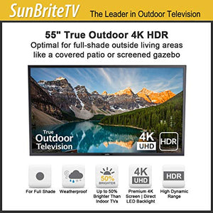 SunBriteTV Outdoor Television | 55-inch Veranda (2nd Gen) 4K UHD HDR LED TV, SB-V-55-4KHDR-BL