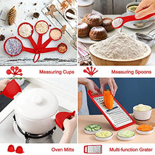 Load image into Gallery viewer, LIANYU 27 PCS Kitchen Utensils Set with Holder, Silicone Cooking Utensils Spatula Set with Stainless Steel Handle, Kitchen Cooking Gadgets Tools for Nonstick Cookware Set, Heat Resistant, Red
