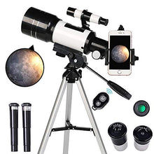 Load image into Gallery viewer, ToyerBee Telescope for Kids&amp; Beginners, 70mm Aperture 300mm Astronomical Refractor Telescope, Tripod&amp; Finder Scope- Portable Travel Telescope with Smartphone Adapter and Wireless Remote
