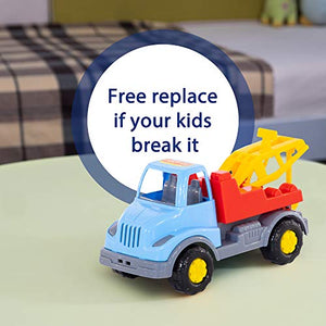 Tow Truck Toys for Boys - Car Carrier Truck Toy - Construction Vehicle Toys for Toddlers by POLESIE -Blue/Red