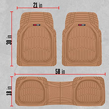 Load image into Gallery viewer, Motor Trend 923-BG Beige FlexTough Contour Liners-Deep Dish Heavy Duty Rubber Floor Mats for Car SUV Truck &amp; Van-All Weather Protection Trim to Fit Most Vehicles(Tan Beige)
