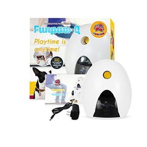 FunPaw Q Cat & Dog Treat Dispenser w/ Toy Laser: Monitor from Anywhere w/ The App, 720p Hi-Res Pet Camera & 2-Way Audio