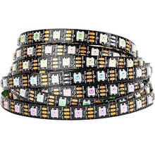 Load image into Gallery viewer, BTF-LIGHTING WS2812B RGB 5050SMD Individual Addressable 16.4FT 60Pixels/m 300Pixels Flexible Black PCB Full Color LED Pixel Strip Dream Color IP30 Non-Waterproof Making LED Screen LED Wall Only DC5V
