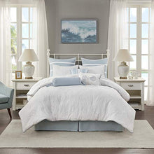Load image into Gallery viewer, Harbor House 100% Cotton Comforter Set-Coastal Oceanic Sealife Design All Season Down Alternative Bedding with Matching Shams, Bedskirt, King(108"x96"), Beach, Quilted Seashell White, 4 Piece
