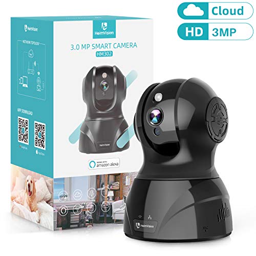 HeimVision 3MP Wireless Security Camera, HM302 Indoor WiFi Pet Camera, PTZ Home HD IP Camera for Baby/Nanny Monitor, Night Vision, 2 Way Audio, Motion/Face Dection, Cloud/SD Storage, Works with Alexa