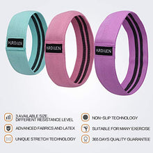 Load image into Gallery viewer, Hurdilen Resistance Bands Loop Exercise Bands,Workout Bands Hip Bands Wide Resistance Bands Hip Resistance Band for Legs and Butt,Activate Glutes and Thigh (Pink,Green,Purple)
