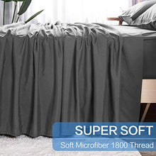 Load image into Gallery viewer, LIANLAM Queen Bed Sheets Set - Super Soft Brushed Microfiber 1800 Thread Count - Breathable Luxury Egyptian Sheets 16-Inch Deep Pocket - Wrinkle and Hypoallergenic-4 Piece(Queen, Dark Grey)
