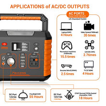 Load image into Gallery viewer, Portable Camping Generator, 330W/78000mAh Portable Power Station, CPAP Battery Power Supply,Solar Generator with110V AC, 12V/10A DC,QC3.0 &amp;TypeC, Wireless Charger,SOS Light for Travel Home Emergency
