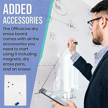 Load image into Gallery viewer, Officeline Ultra-Slim, Lightweight Magnetic Dry Erase Board &amp; Accessories (Includes Whiteboard Pen &amp; Pen Tray, 3 x Magnets &amp; Eraser) (24 x 36 Inch)
