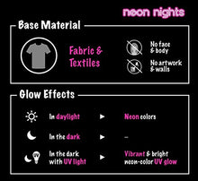 Load image into Gallery viewer, Fabric &amp; Textile UV Paint Set | Set of 8 Neon Black Light Glow Paints | Fluorescent Clothing Colors | Glowing Fabric Paints
