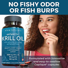 Load image into Gallery viewer, Krill Oil Supplement 1250mg - Antarctic Krill Oil Omega 3 Providing Astaxanthin, DHA and EPA, Joint Support and Brain Supplement with No Fishy Aftertaste (60 Capsules)
