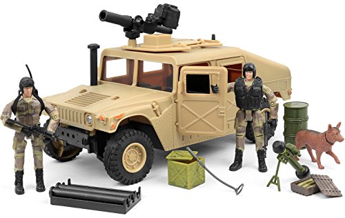 Click N' Play Military Humvee Vehicle 20 Piece Play Set with Accessories