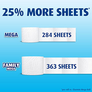 Charmin Ultra Strong Clean Touch Toilet Paper, 24 Family Mega Rolls and Bounty Quick-Size Paper Towels,12 Family Rolls, Bundle (Packaging May Vary)