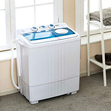 Load image into Gallery viewer, KUPPET Compact Twin Tub Portable Mini Washing Machine 21lbs Capacity, Washer(14.4lbs)&amp;Spiner(6.6lbs)/Built-in Drain Pump/Semi-Automatic
