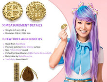 Load image into Gallery viewer, Metal Pirate Coins - 35 Gold Treasure Coin Set, Metal Replica Spanish Doubloons for Board Games, Tokens, Toys, Cosplay - Realistic Money Imitation, Pirate Treasure Chest - Medium Size 7/8 inch
