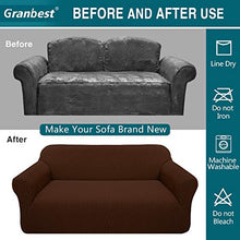 Load image into Gallery viewer, Granbest High Stretch Couch Cover 1-Piece Stylish Sofa Covers for 3 Cushion Couch Jacquard Sofa Slipcover Living Room Furniture Protector for Dogs Pets (Large, Chocolate)
